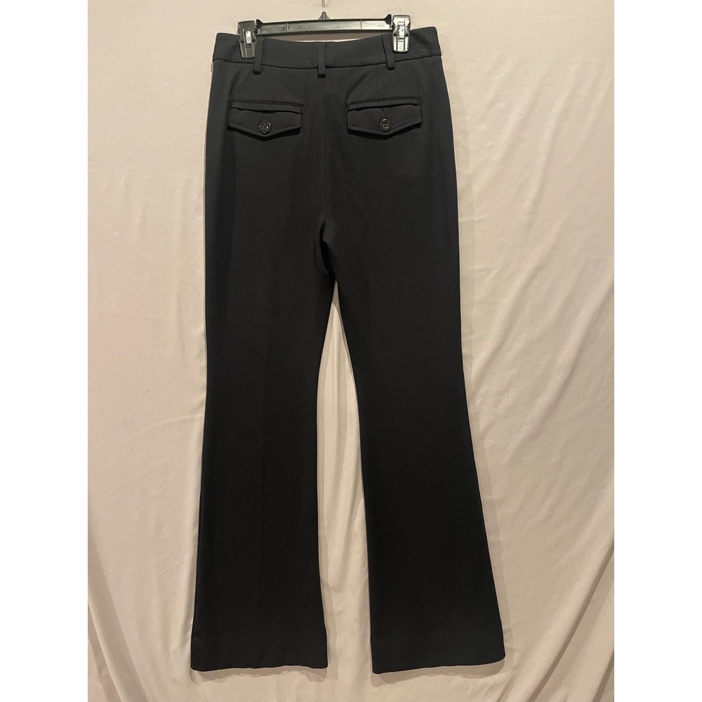 Cabi 6042L Black Flare Leg Ponte Trousers High Rise Dress Pants Womens 6 Tall